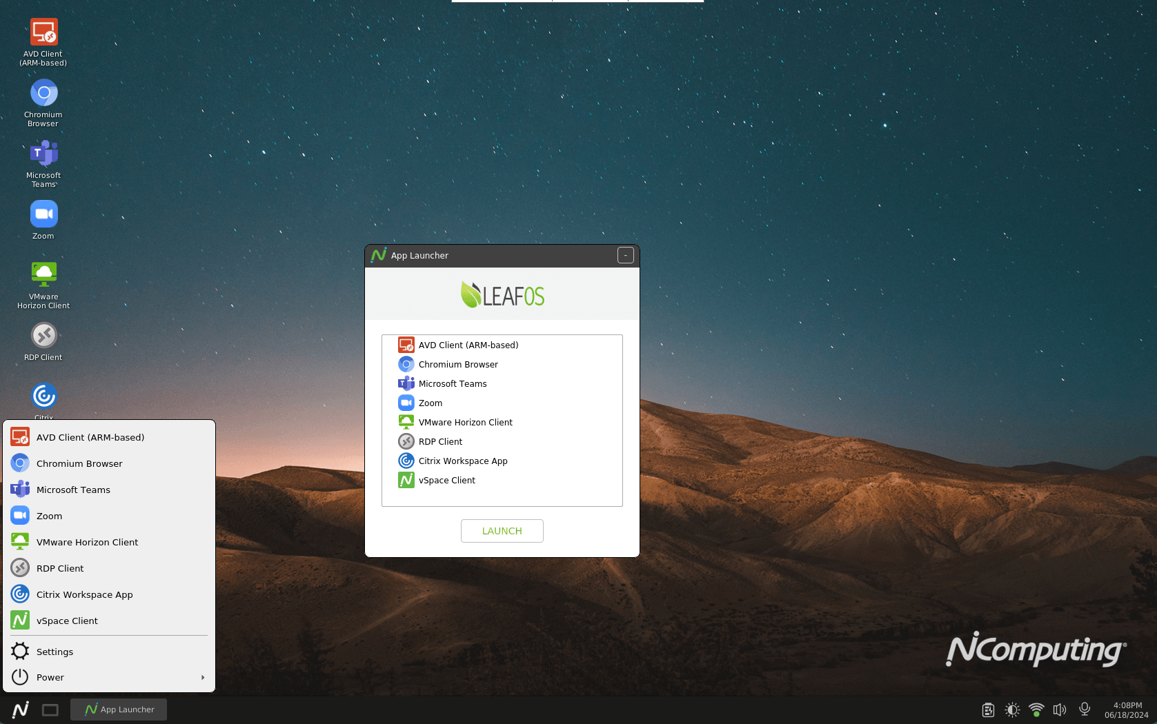 LEAF OS desktop