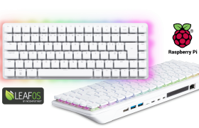 Raspberry Pi 500+ all-in-one keyboard with LEAF OS
